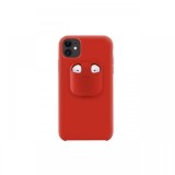Husa iPhone 11 Lemontti Liquid Silicone with Apple AirPods Case Red