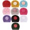 Caciulita tip turban cu floare din saten aplicata (Marime Disponibila: 6-9 luni