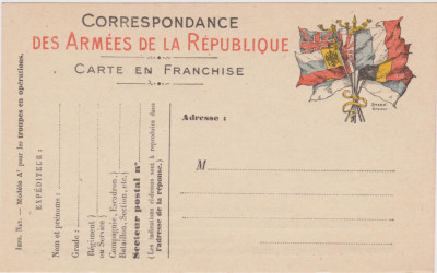 Franta 1914 -1918 , carte postala militara foto
