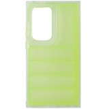 Husa spate antisoc policarbonat alb si TPU verde deschis, semitransparent, pentru Samsung Galaxy S24 Ultra 5G