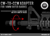 Adaptor supresor 14mm CW to CCW [Madbull]