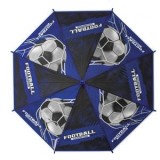 Umbrelă de ploaie pentru copii, cu model fotbal, albastră, automată, 66 cm, CMCLASS
