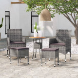 Gossi set mobilier de gradina, 5 piese, gri, poliratan