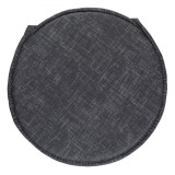 Perna Scaun Rotunda 38cm, Neagra, Bumbac Poliester, Spuma, cu Cordoane Fixare