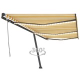 Cumpara ieftin Copertină retractabilă manual cu LED, galben și alb, 600x350 cm