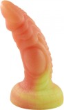 Dildo No.17 Fantasy Beasts, Silicon Premium, Portocaliu/Galben, 18.5 cm