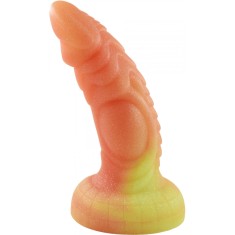 Dildo No.17 Fantasy Beasts, Silicon Premium, Portocaliu/Galben, 18.5 cm