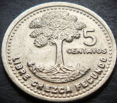 Moneda exotica 5 CENTAVOS - GUATEMALA, anul 1992 * cod 2324 = UNC luciu batere foto