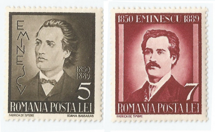Romania, LP 130/1939, 50 de ani de la nasterea lui M. Eminescu, MNH