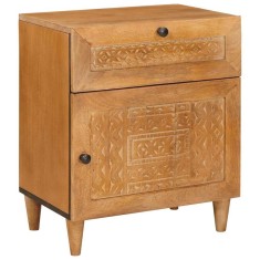 vidaXL Noptieră Maro deschis 50 x 33 x 60 cm Lemn masiv de mango 4018088