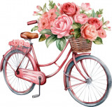 Cumpara ieftin Sticker decorativ Bicicleta, Rosu, 63 cm, 8116ST-4, Oem