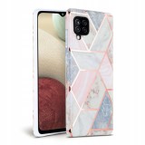 Husa TPU Tech-Protect Marble pentru Samsung Galaxy A12 A125, Roz