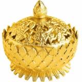 Vasul Abundentei, obiect feng shui cu 8 simboluri norocoase pentru sporire bani, metal auriu