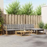 vidaXL Set de canapele de exterior 6 pcs Alb și gri deschis 3388601
