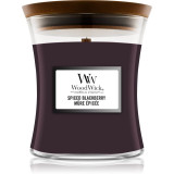 Woodwick Spiced Blackberry lum&acirc;nare parfumată cu fitil din lemn 275 g