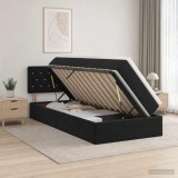 Cumpara ieftin Pat cu LED si saltea Negru 100 x 200 cm Catifea