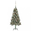 Brad Crăciun artificial pre-iluminat globuri/conuri pin 150 cm