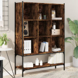 Biblioteca Gossi Stejar Fumuriu 102x30x141.5 cm Lemn prelucrat Rafturi depozitare carti living birou