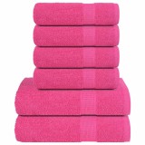 Set prosoape 6 piese roz 360 g/m&sup2; 100% bumbac