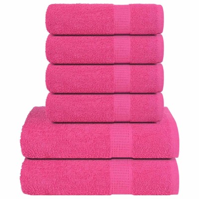 Set prosoape 6 piese roz 360 g/m&amp;sup2; 100% bumbac foto