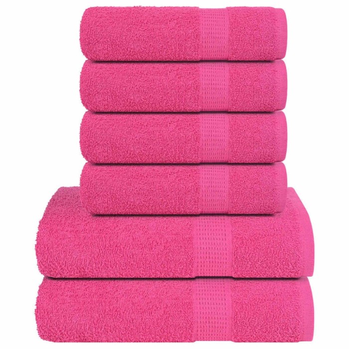 Set prosoape 6 piese roz 360 g/m&sup2; 100% bumbac