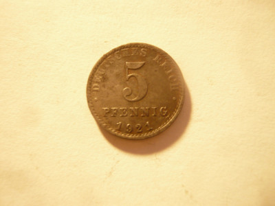 Moneda 5 pfennig 1921 A , Germania Imperiu , cal. buna , metal alb foto