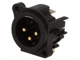 Soclu XLR Tată 3 Pin 90&deg; Aurit