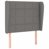 Cumpara ieftin Tablie de pat cu aripioare gri inchis 83x23x118/128 cm textil