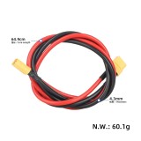 Cablu adaptor baterie XT60 male&ndash;female 60 cm, silicon, conductor 12 AWG