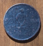 50 bani 1955, RPR / Rom&acirc;nia, ruginită