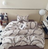 Lenjerie De Pat Balon Xf037, Bumbac, 4 Piese, Fara Elastic, Gri