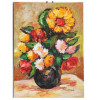 E52. Tablou, Vas cu flori, 2021, acrilic pe carton panzat, neinramat, 24x18cm, Realism