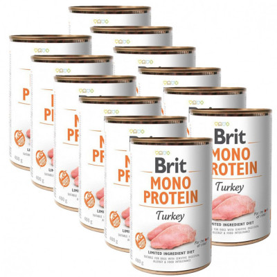 Conservă Brit Mono Protein Turkey, 12 x 400 g foto