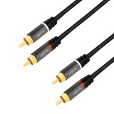 CABLU audio LOGILINK stereo (RCA T/T), 3m, conectori auriti, negru &quot;CA1206&quot; (timbru verde 0.08 lei)