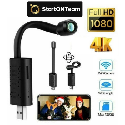 Mini Camera Spion StartONTeam USB de Supraveghere pe mobil, Wireless SmartApp V380Pro cu Senzor de Miscare si Alarma foto