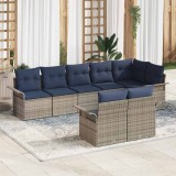 vidaXL Set de canapele pentru grădină 8 pcs Gri poliratan 3354084