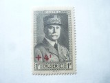 Serie 1 valoare Algeria colonie franceza 1942 Maresal Petain ,supratipar 4fr/1fr