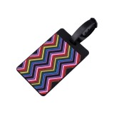 Eticheta pentru identificare bagaje, 6,5 x 10 cm, Zig zag multicolor, Crisalida