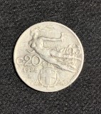 Moneda 20 centesimi 1922 Italia