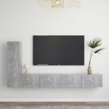 VidaXL Set de dulapuri TV, 3 buc., gri beton, lemn prelucrat