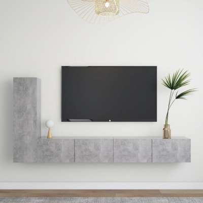 vidaXL Set dulap TV, 3 piese, gri beton, PAL foto