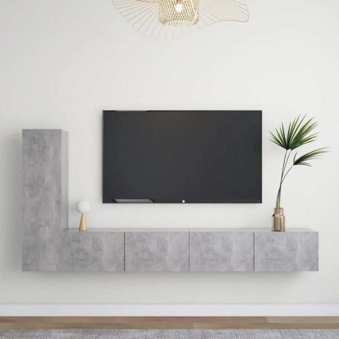 vidaXL Set dulap TV, 3 piese, gri beton, PAL
