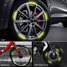Set 20 bucati Elemente Reflectorizante &ldquo;Wheel Arch&rdquo; pentru autoturisme, biciclete, motociclete, atv-uri, scutere, culoare Argintiu
