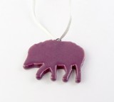 Cumpara ieftin Decoratiune Craciun - Ceramic Wild Boar on String, liliac, 4x3cm | Drescher