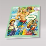 Carte de colorat si povesti Aladdin pentru copii prescolari, planse educative ce dezvolta creativitatea si imaginatia