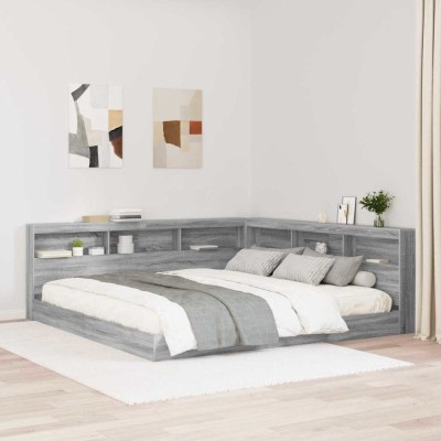 vidaXL Tăblie de depozitare cu raft sonoma gri 200 cm Lemn compozit 3335474 foto