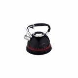Fierbător tradițional cu fluier fabricat din otel inoxidabil, ceainic 2.7 litri, 22-22.5 cm, negru, Klausberg