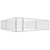 Padoc caini exterior vidaXL, 4x4x1m, otel galvanizat, argintiu - tarc siguranta animale, custi, cotete