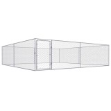 VidaXL Padoc pentru c&acirc;ini de exterior, 4 x 4 x 1 m, oțel galvanizat