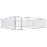 VidaXL Padoc pentru c&acirc;ini de exterior, 4 x 4 x 1 m, oțel galvanizat